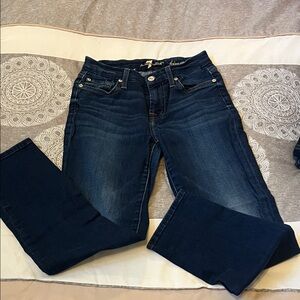 7 For All Mankind Dark Indigo Jimmie crop Jeans
